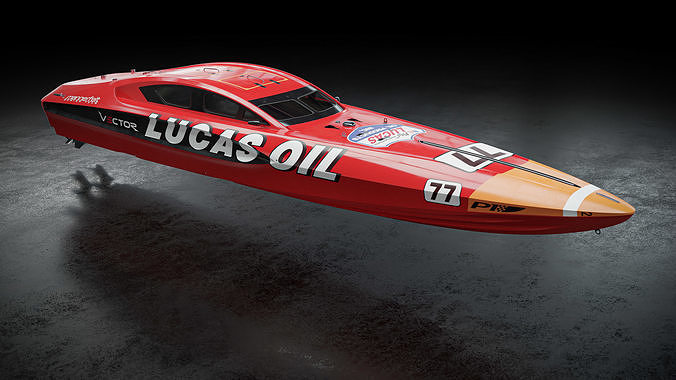 High Quality Vector V40R Lucas Oil offshore powerboat 3D model