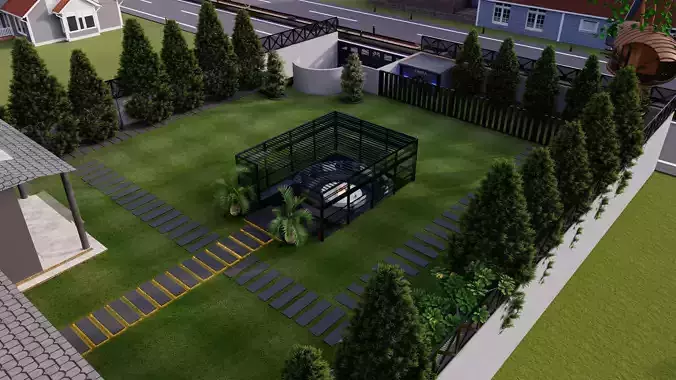 Exterior Villa Landscape Design with Lumion 10 3D model
