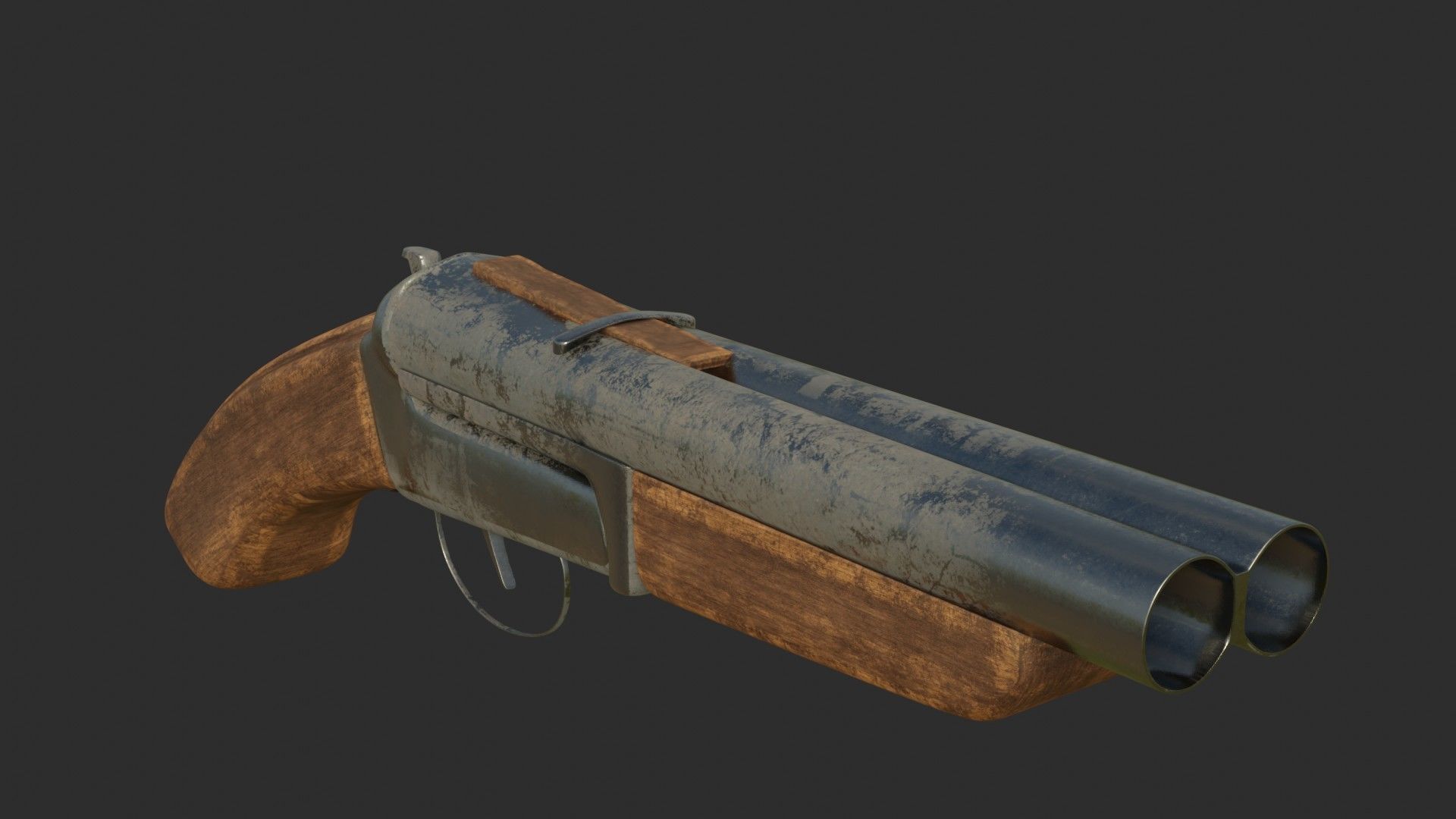  pirate shotgun Low-poly 3D model_3