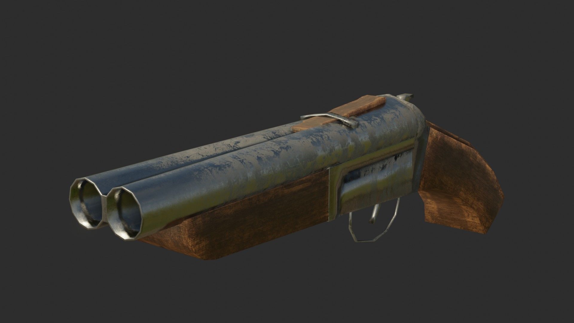  pirate shotgun Low-poly 3D model_12