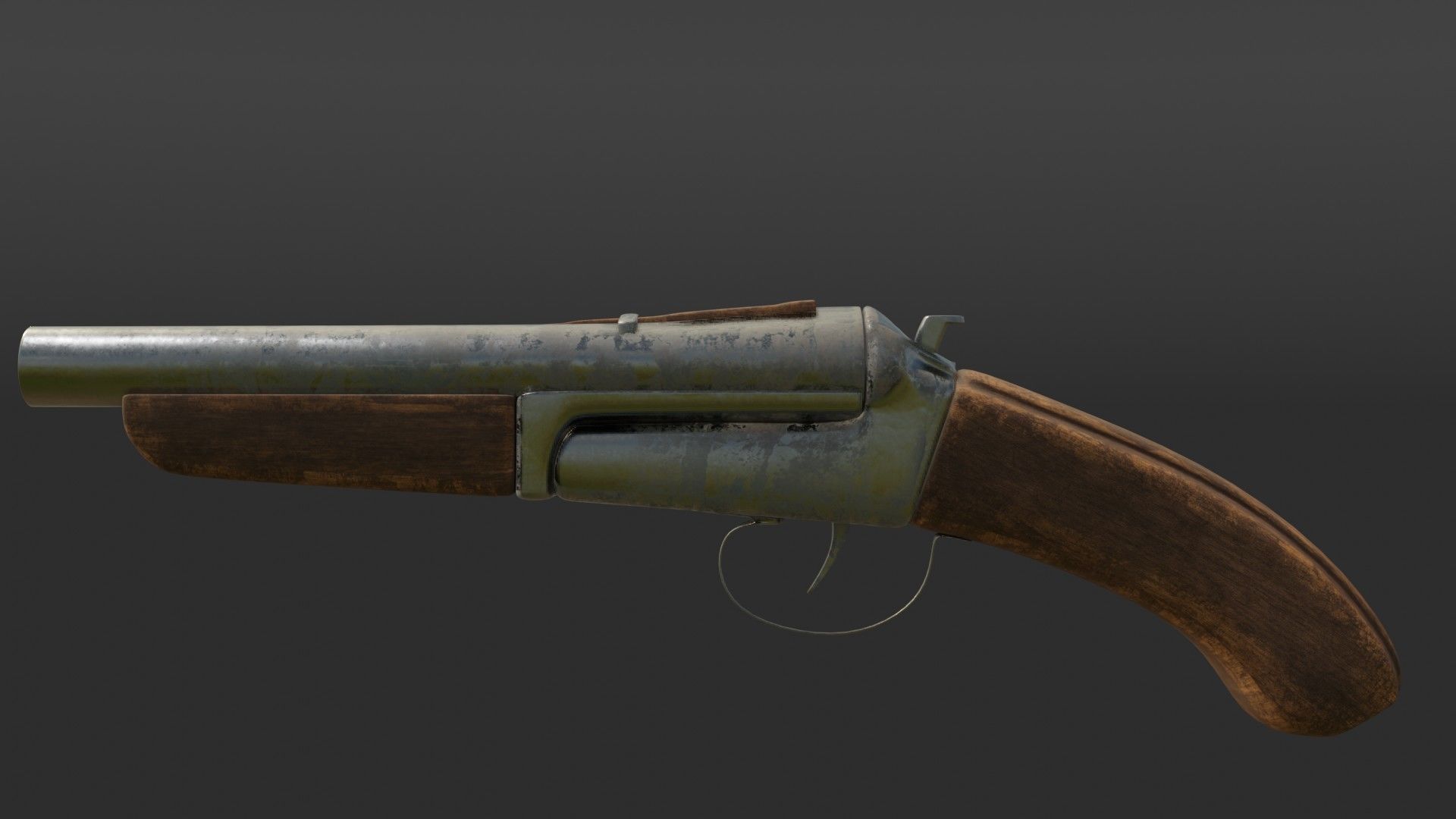  pirate shotgun Low-poly 3D model_2
