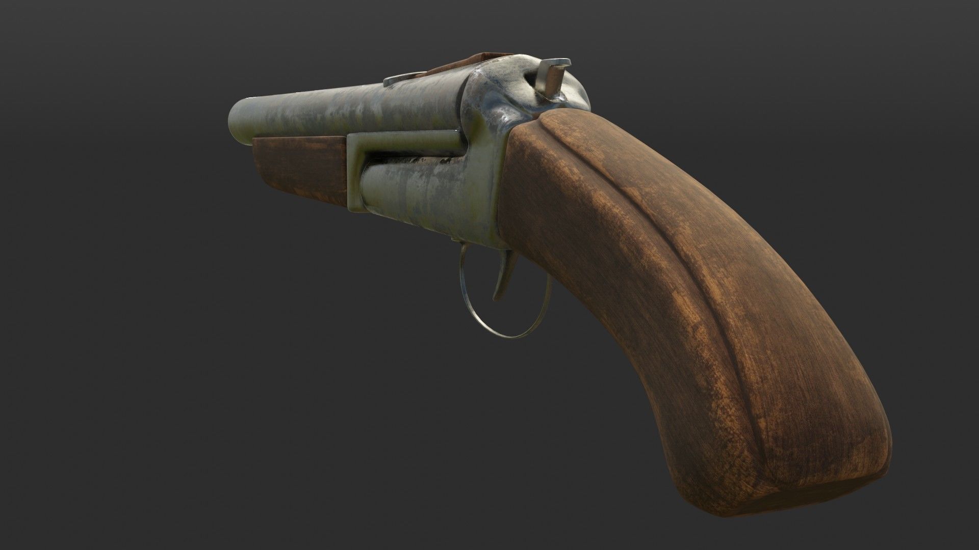 pirate shotgun Low-poly 3D model_1