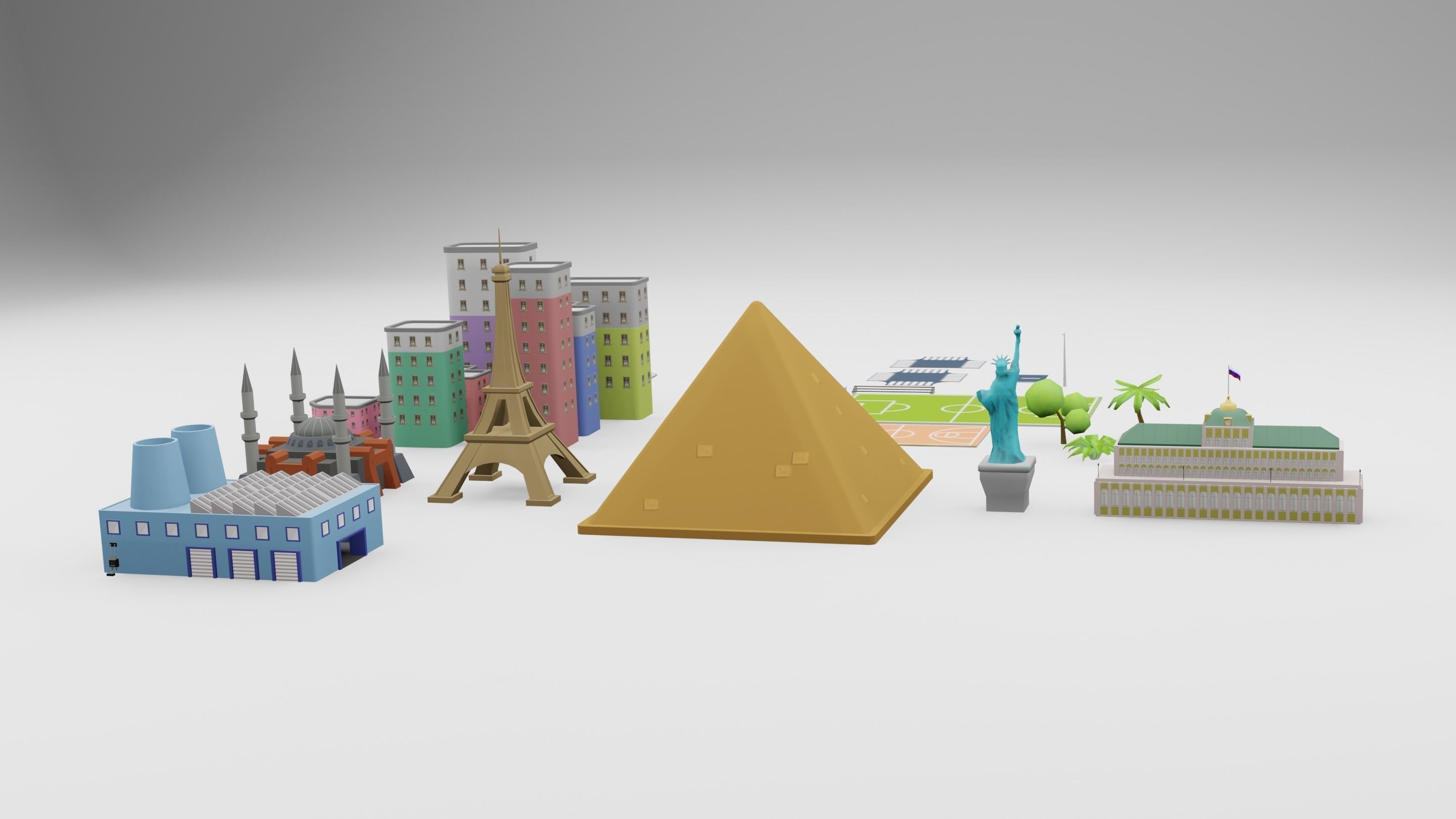 City 3D Models for Hyper Casual Games Free low-poly 3D model_7