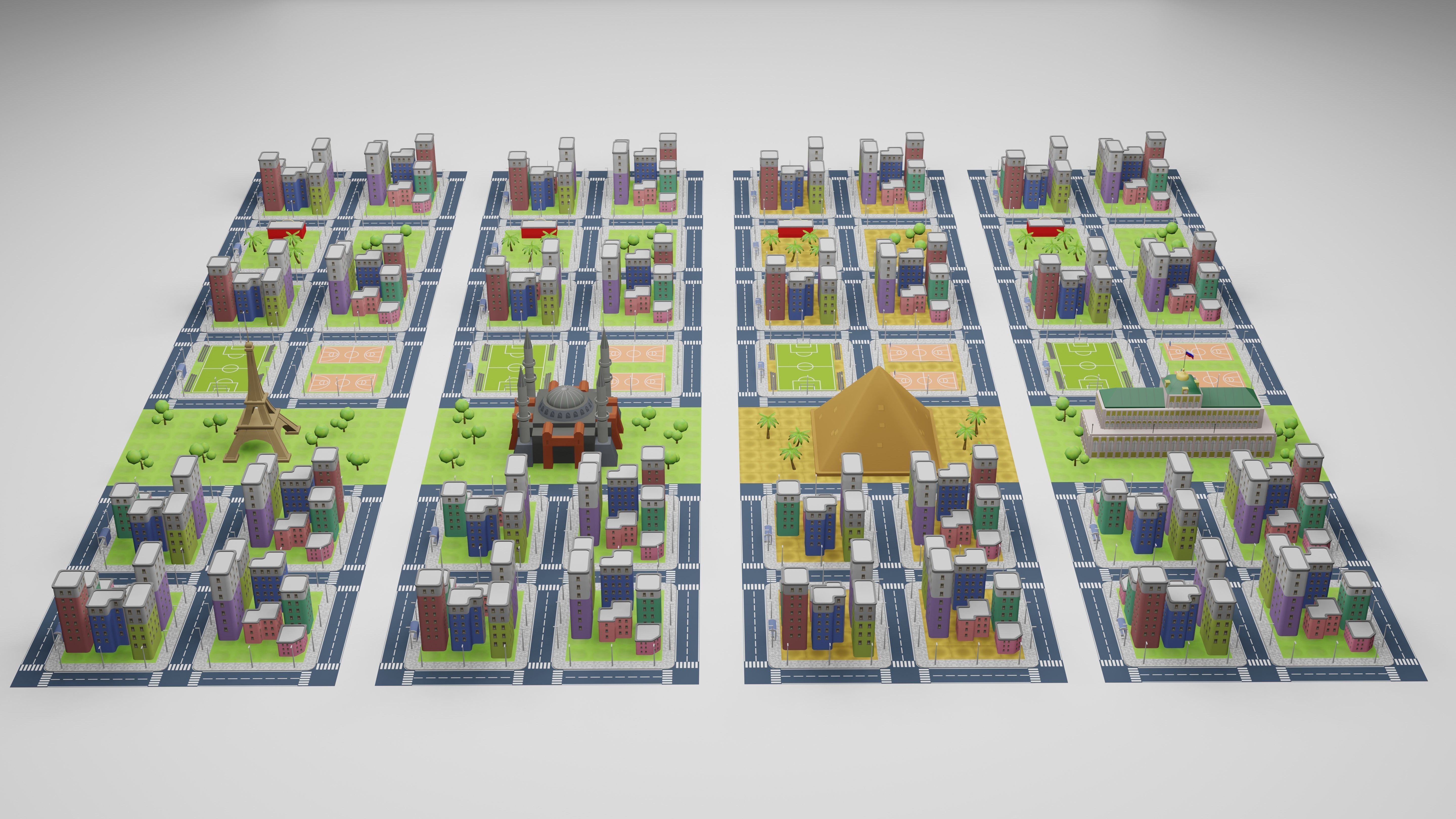 City 3D Models for Hyper Casual Games Free low-poly 3D model_9