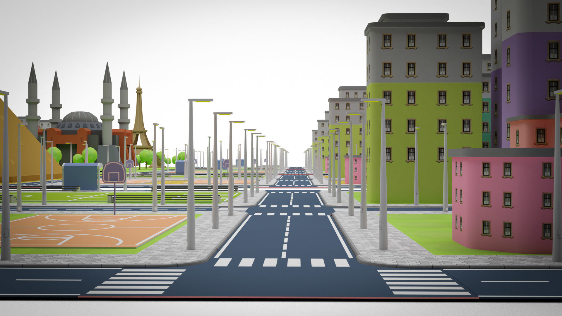 City 3D Models for Hyper Casual Games Free low-poly 3D model_11