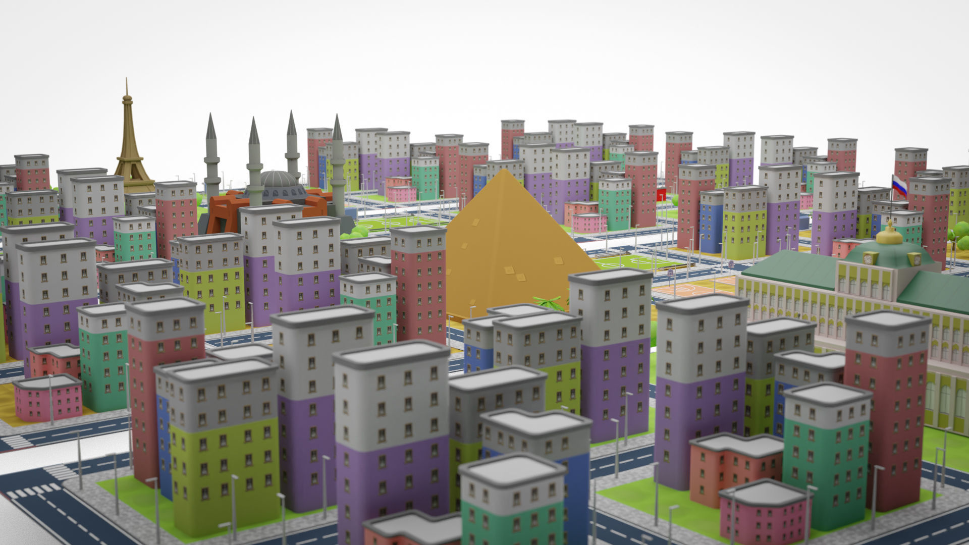 City 3D Models for Hyper Casual Games Free low-poly 3D model_10