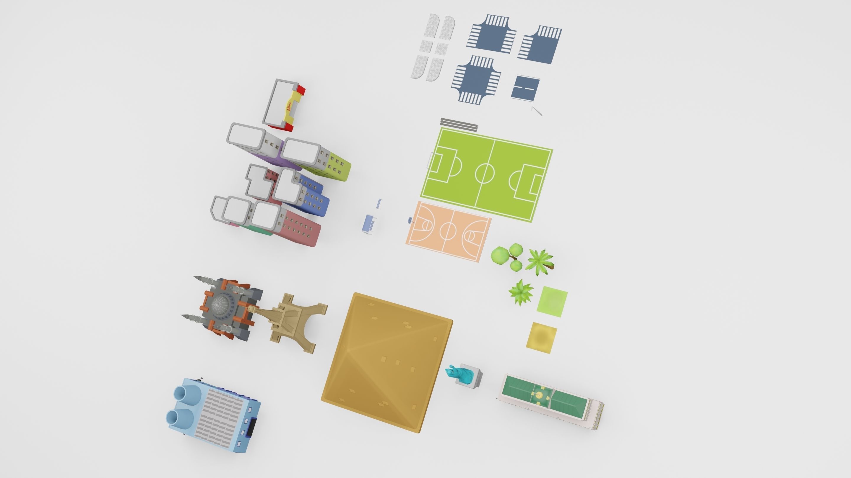 City 3D Models for Hyper Casual Games Free low-poly 3D model_5