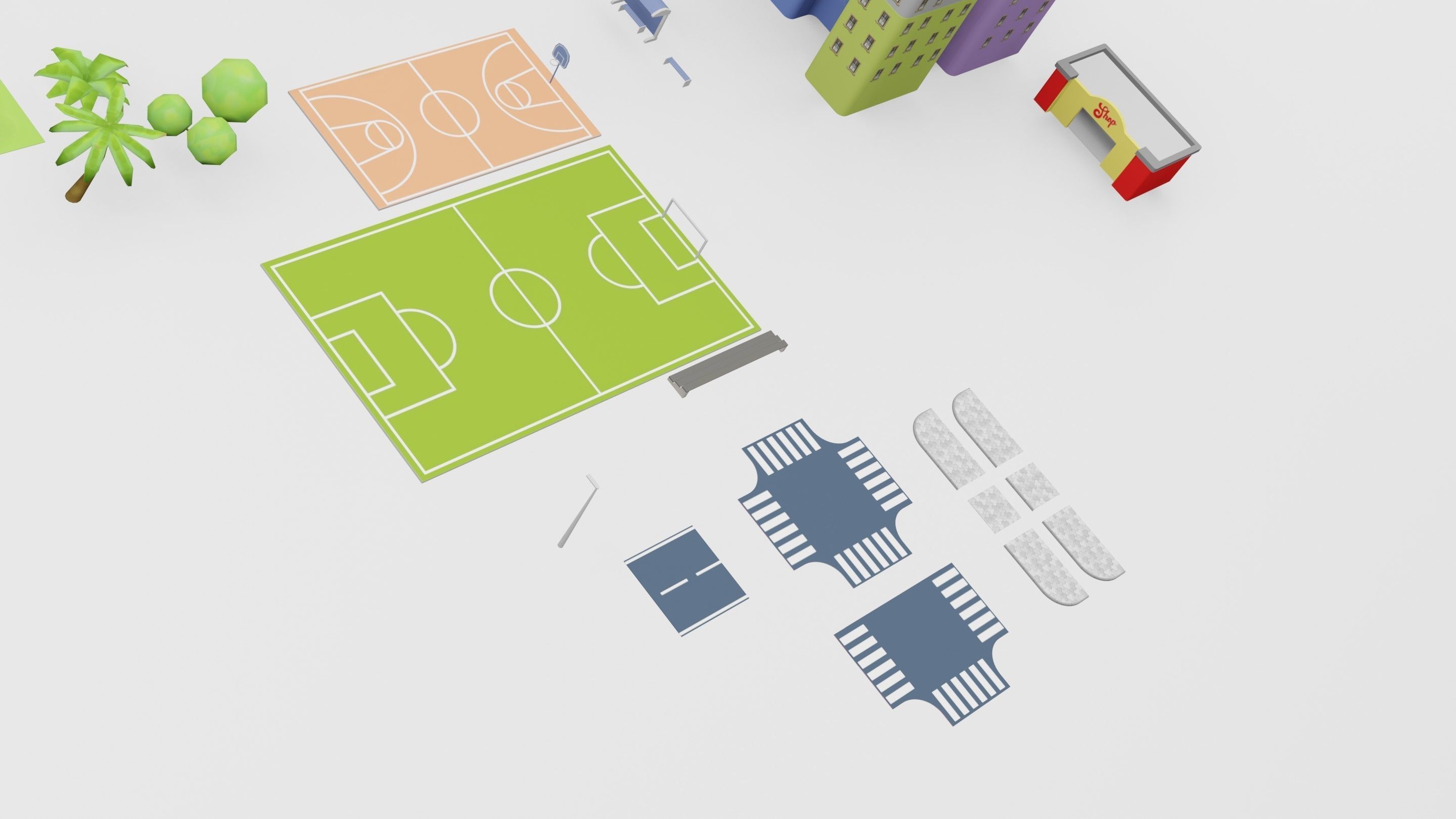 City 3D Models for Hyper Casual Games Free low-poly 3D model_4