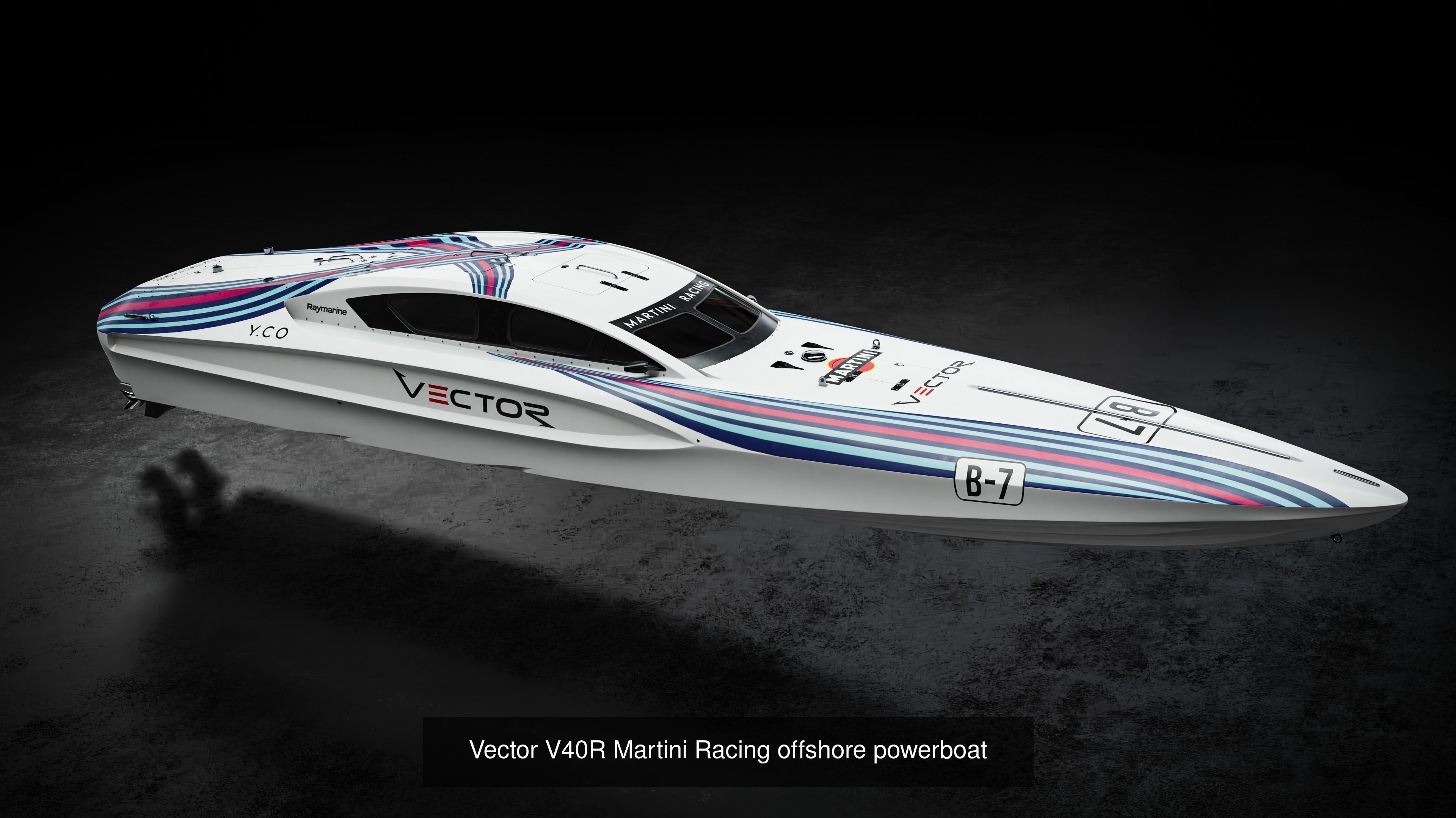 Vector V40R  offshore powerboat with 3 racing liveries 3D Model Collection_1