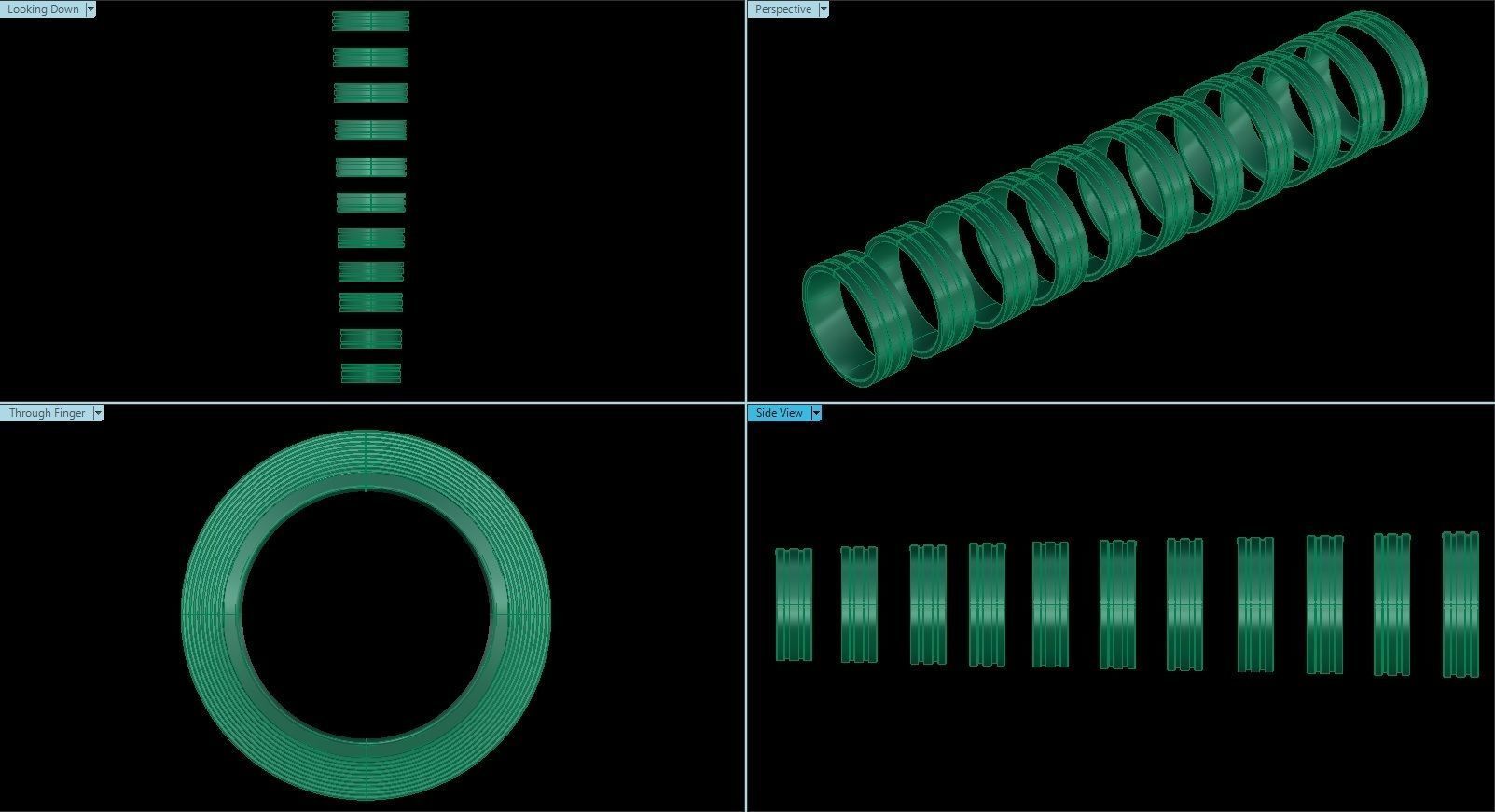 Two-Row Wedding Band 3D print model_1