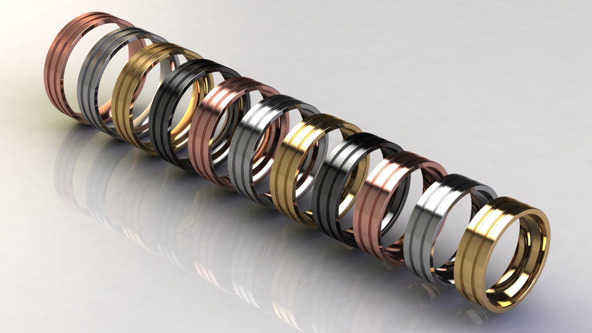 Two-Row Wedding Bands Collection _15