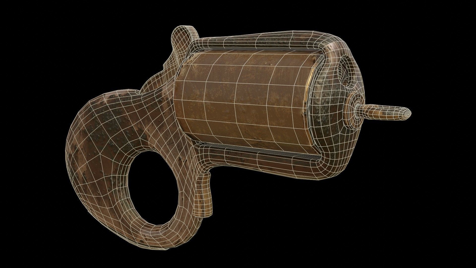 3D My Friend knuckleduster Pistol PBR model Low-poly 3D model_16