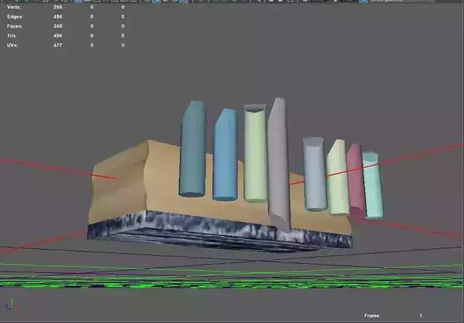 7 chalks and an eraser ready for Game