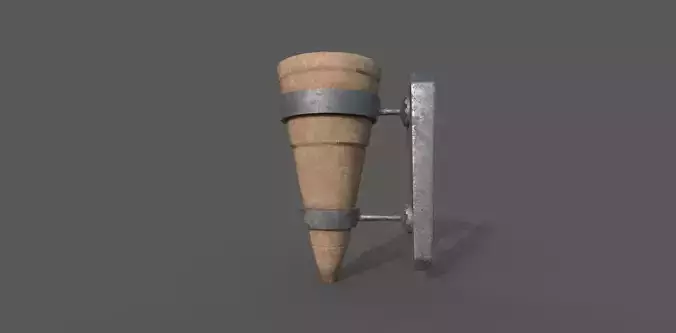 Medieval Wall torch Low-poly 3D model
