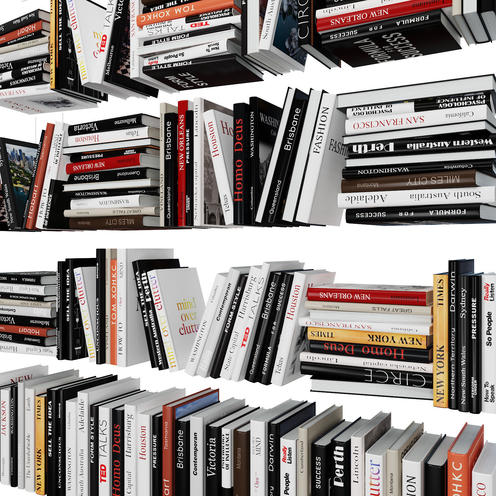 Books 3D model_2