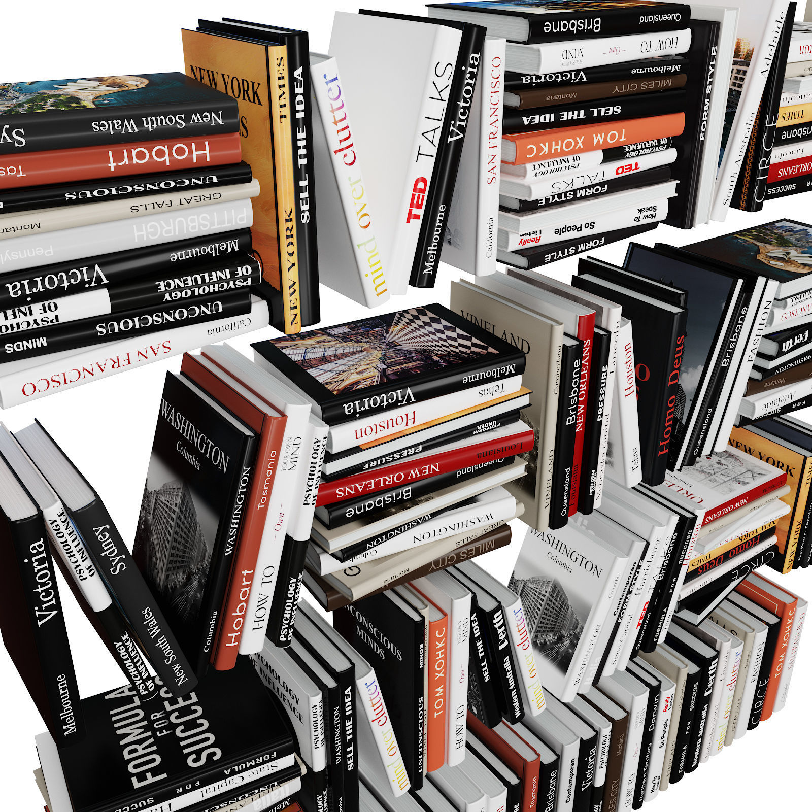 Books 3D model_3