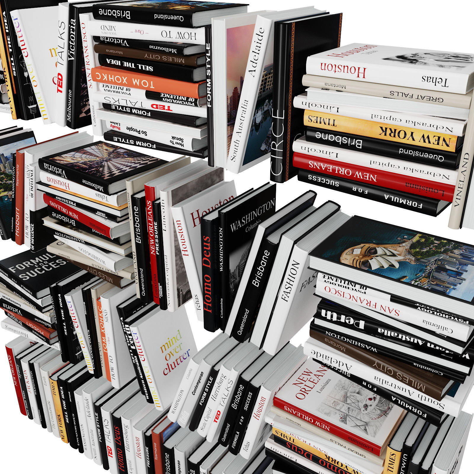 Books 3D model_4