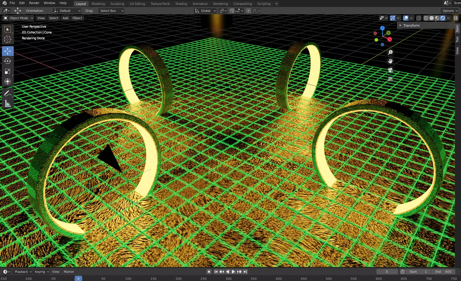 Neon Environment With Camera Loop Animation 3D model
