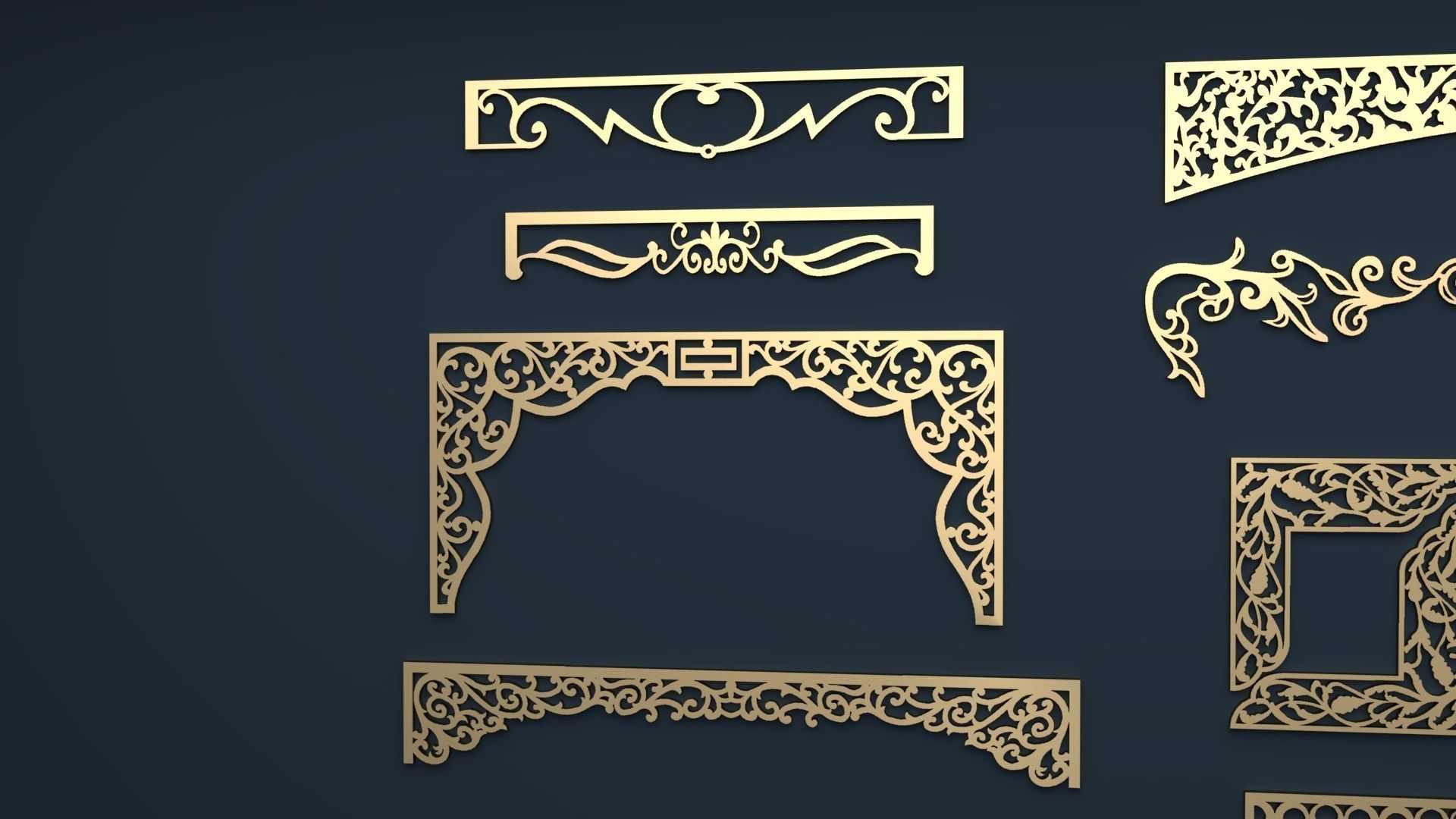 Collection of Curtain  accessories  3D model 02 3D model_1