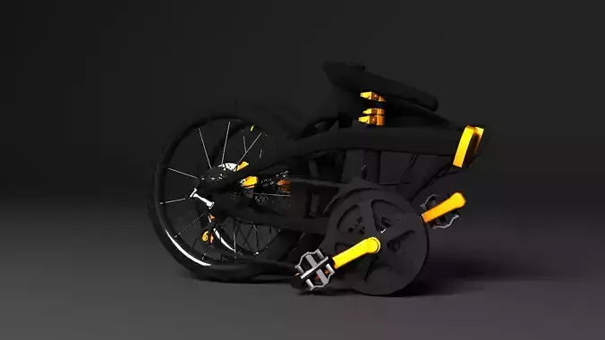 Folding bike city Low-poly 3D model