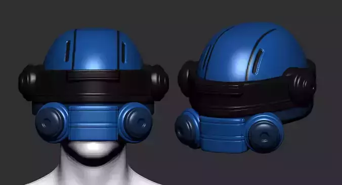 helmet high poly sculpt 3d printable ver 7 3D model