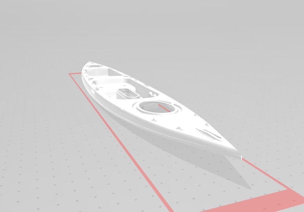 canoe fishing kayak 3D print model_1