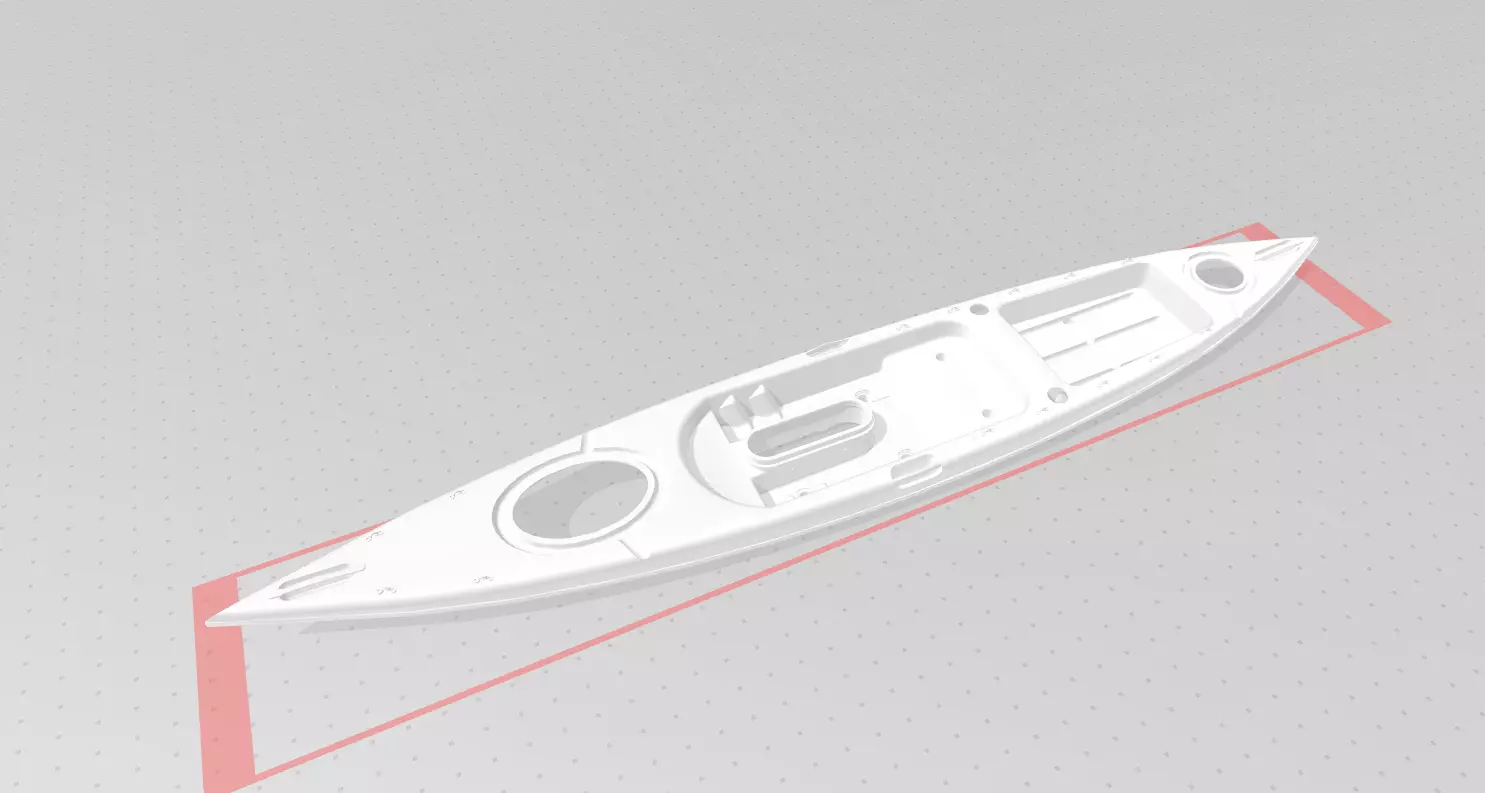 canoe fishing kayak 3D print model_0