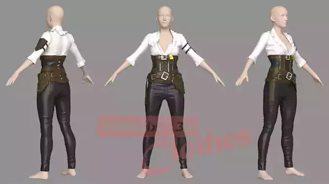 Female War Outfit - 50 Marvelous Designer and Clo3D