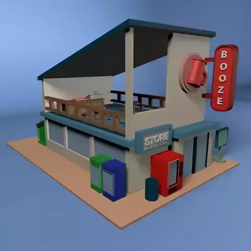 Little Combini With A cozy Bar On Top 3D print model