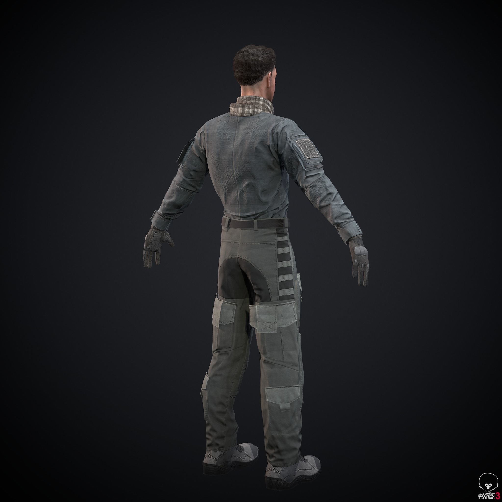 Male character Low-poly 3D model_6