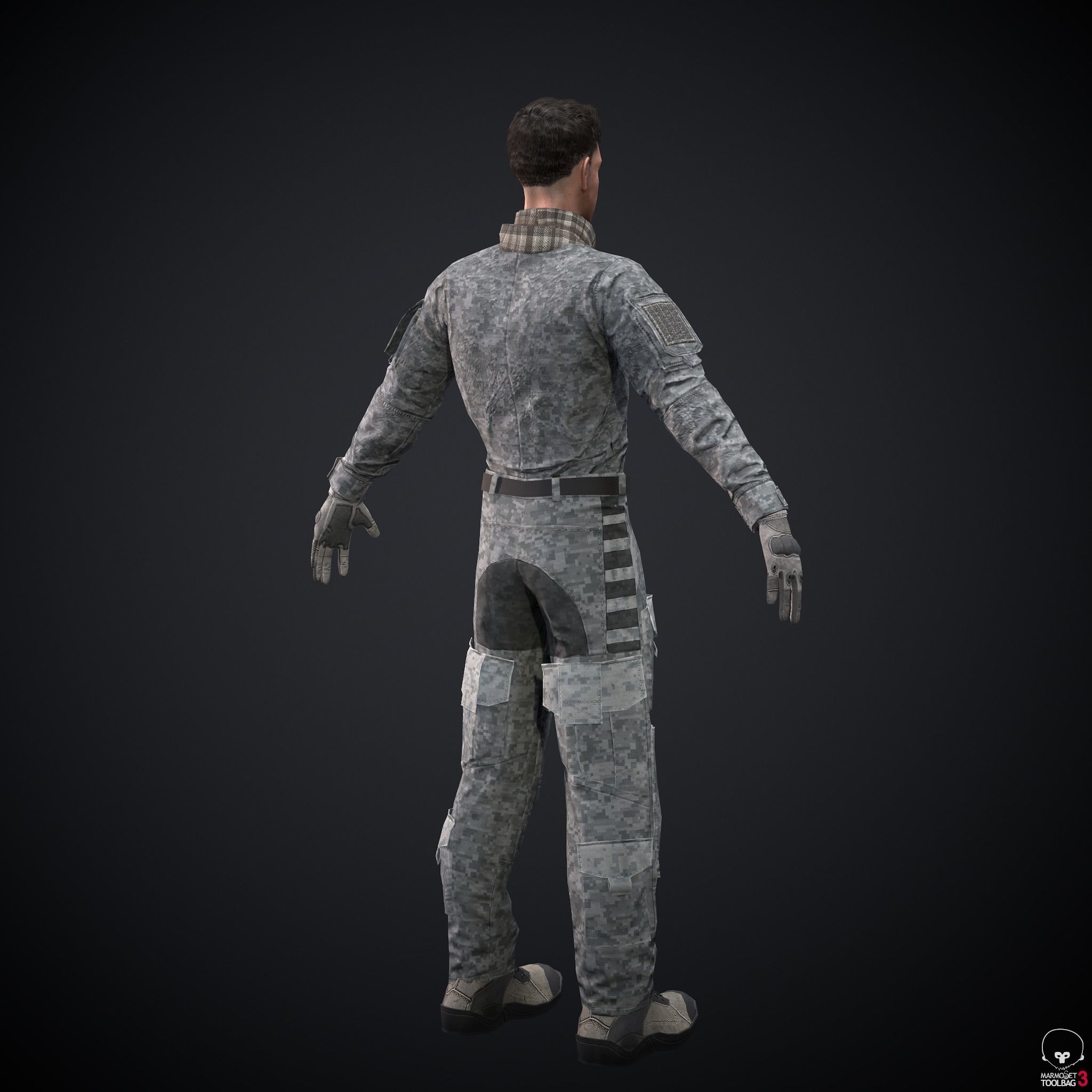 Male character Low-poly 3D model_7