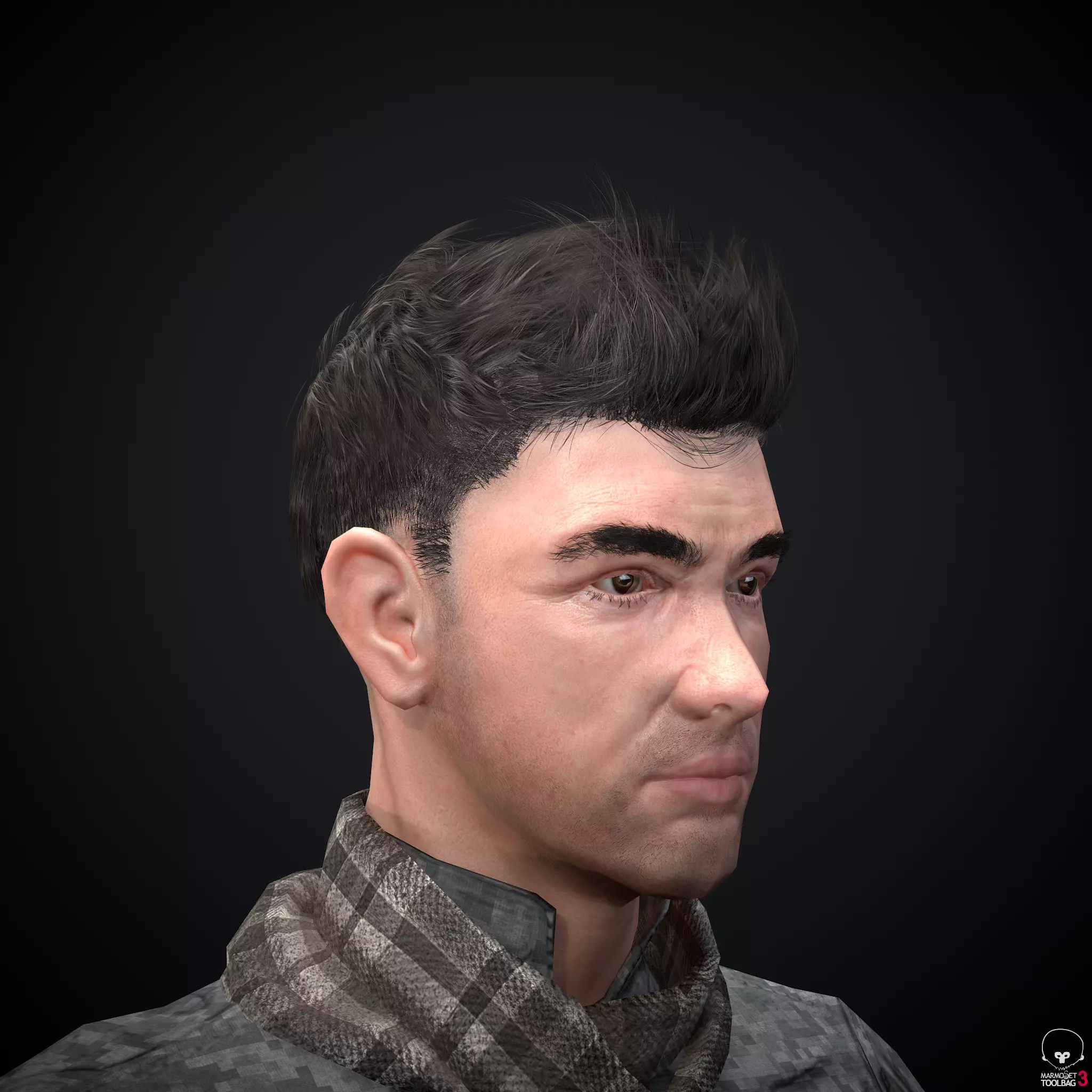 Male character Low-poly 3D model_0