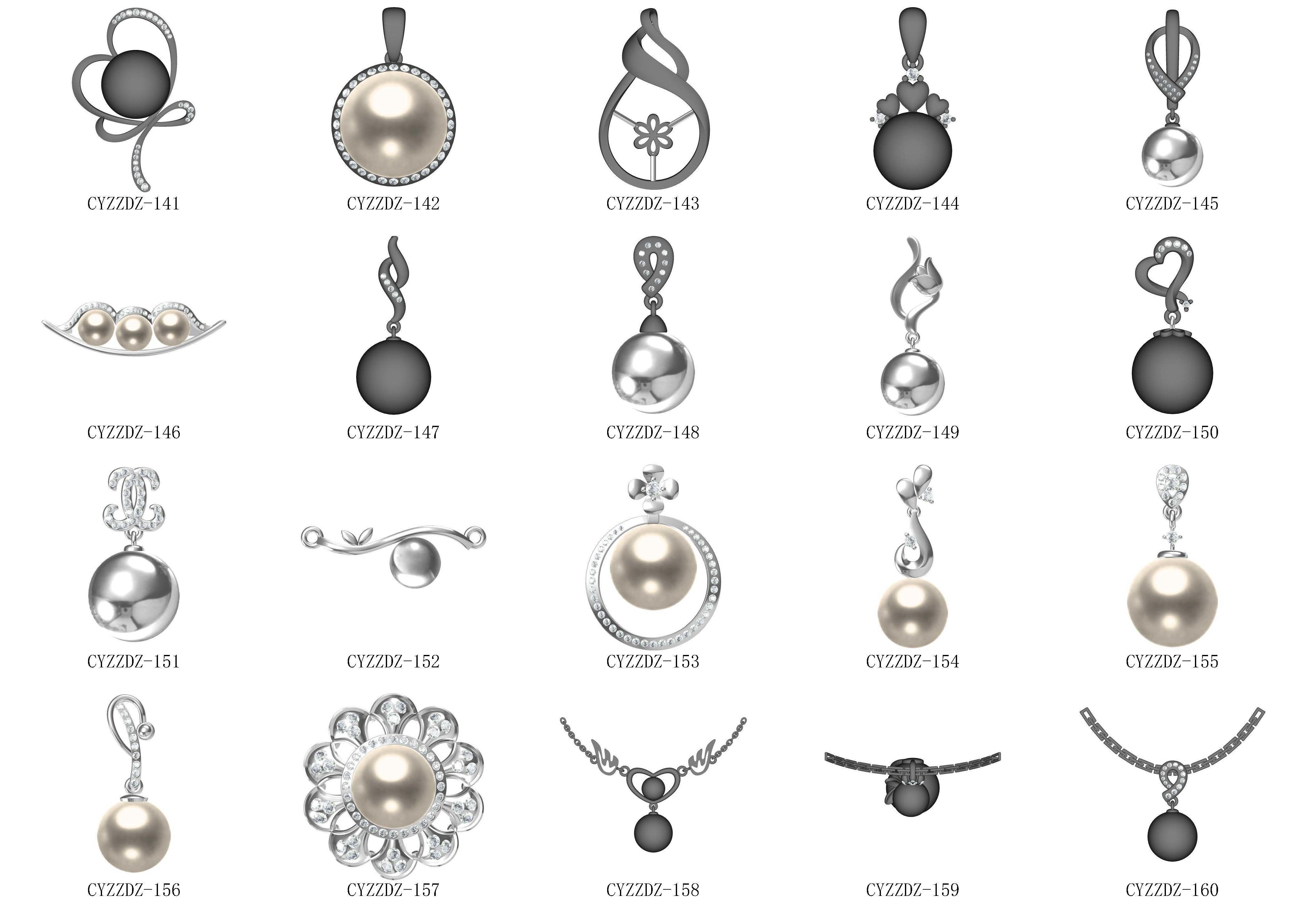 200 Pearl Pendant Jewelry Bulk Collection 3D print model 3D print model_7