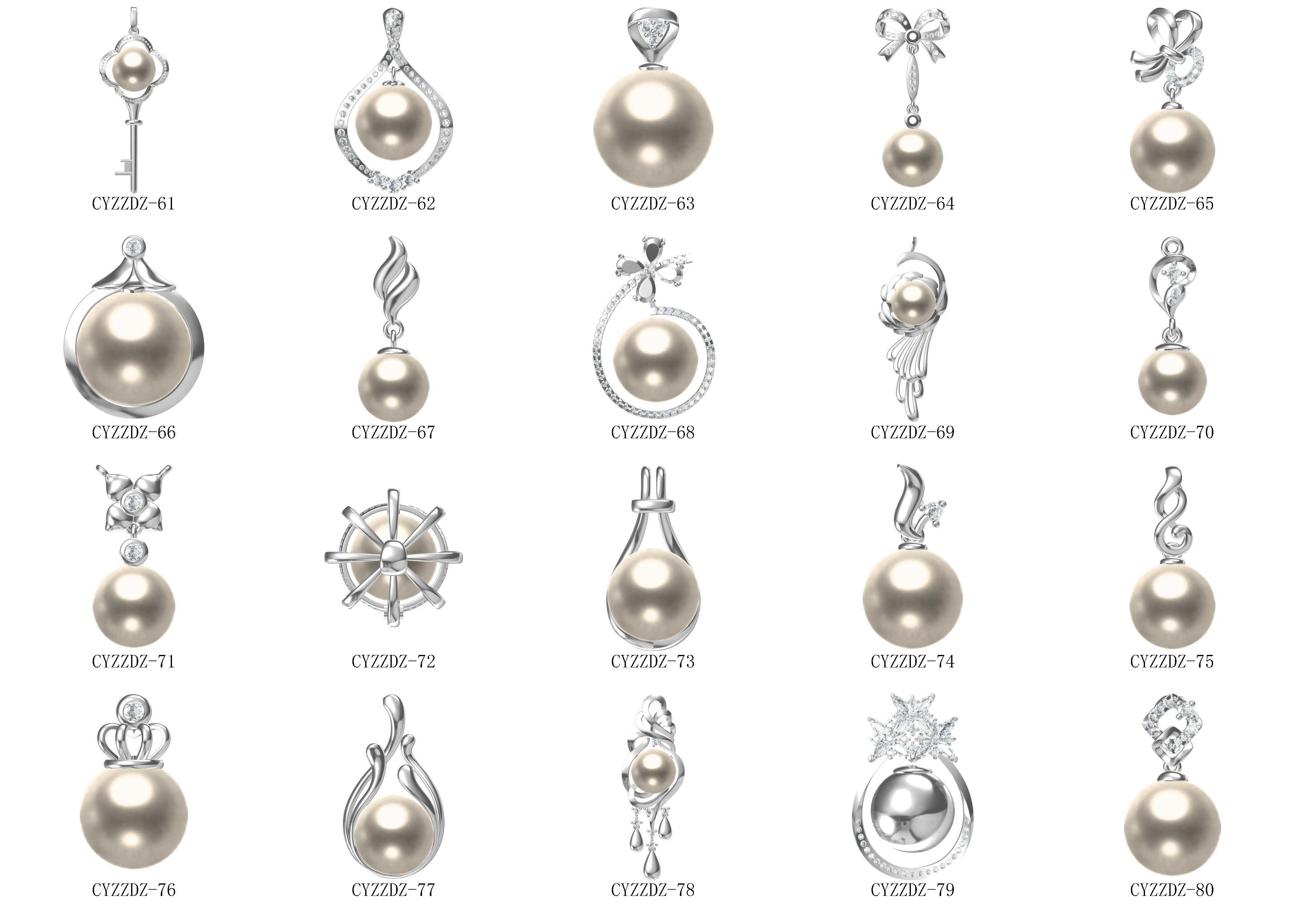 200 Pearl Pendant Jewelry Bulk Collection 3D print model 3D print model_3