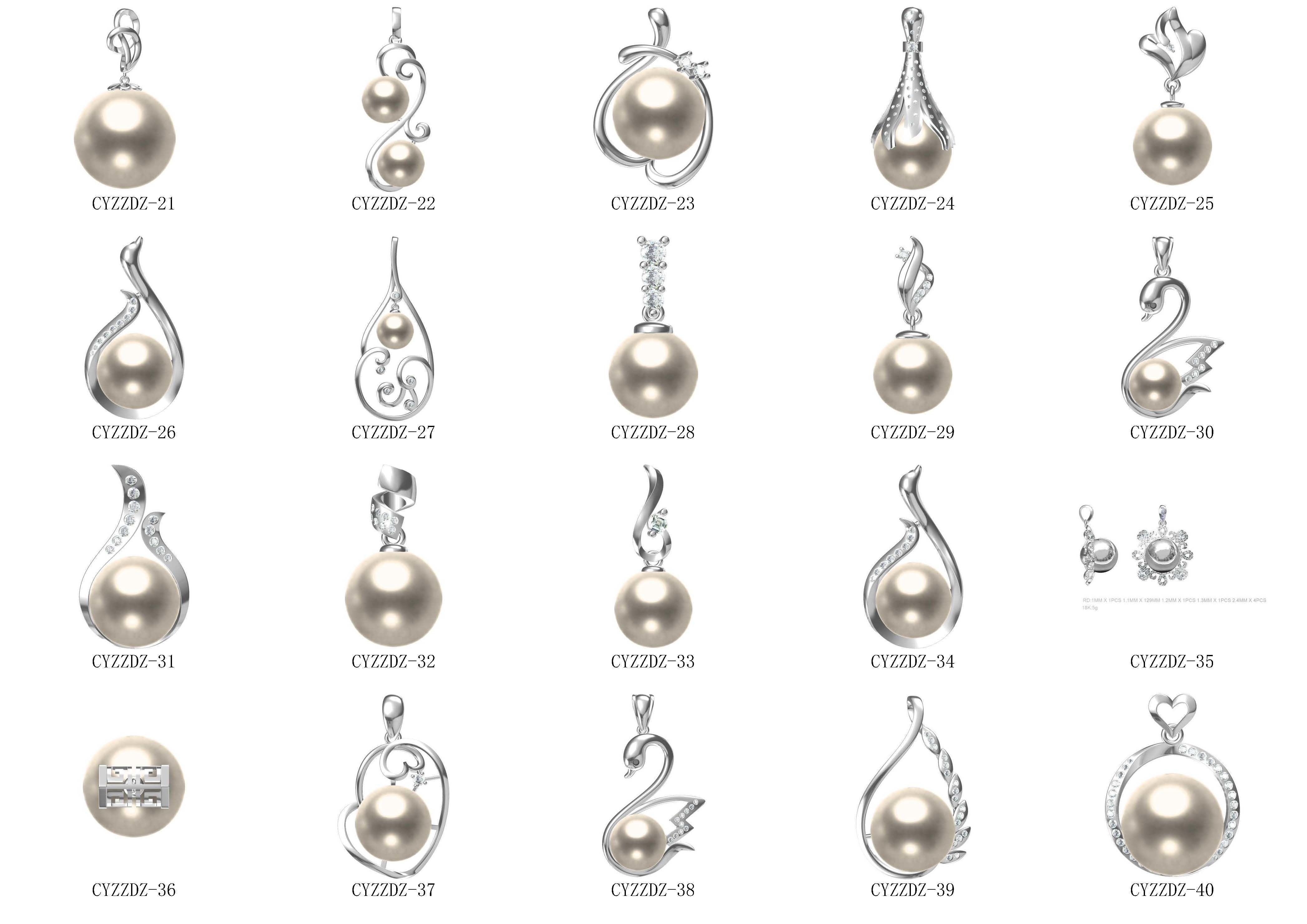 200 Pearl Pendant Jewelry Bulk Collection 3D print model 3D print model_1