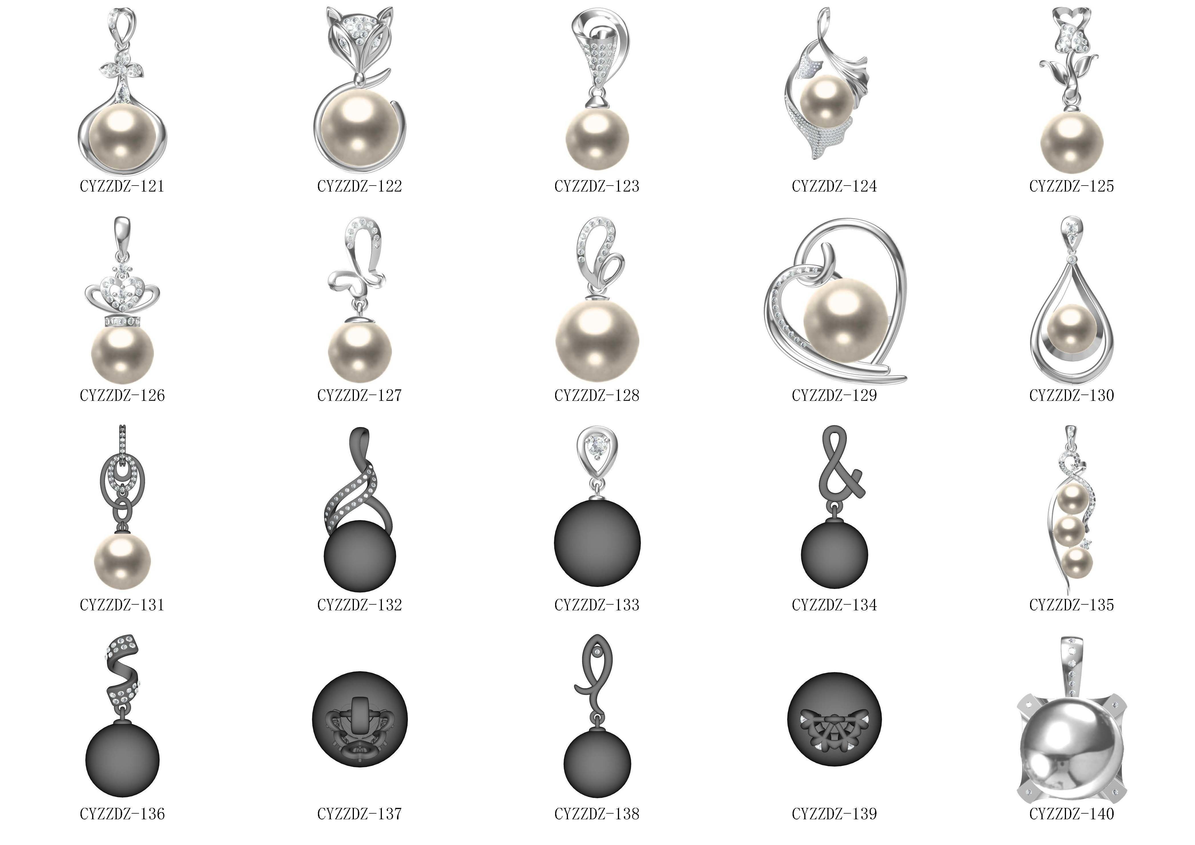 200 Pearl Pendant Jewelry Bulk Collection 3D print model 3D print model_6