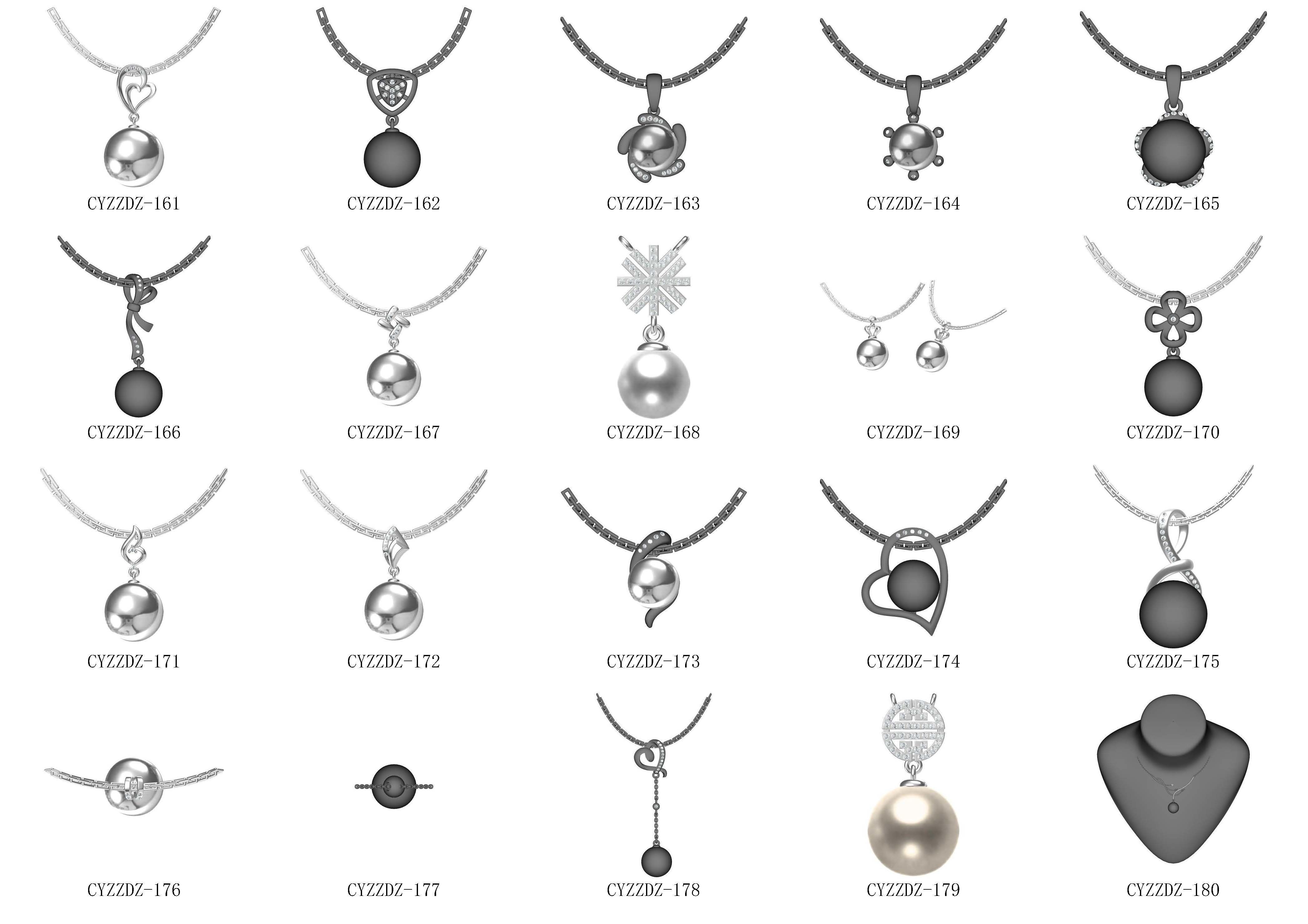 200 Pearl Pendant Jewelry Bulk Collection 3D print model 3D print model_8