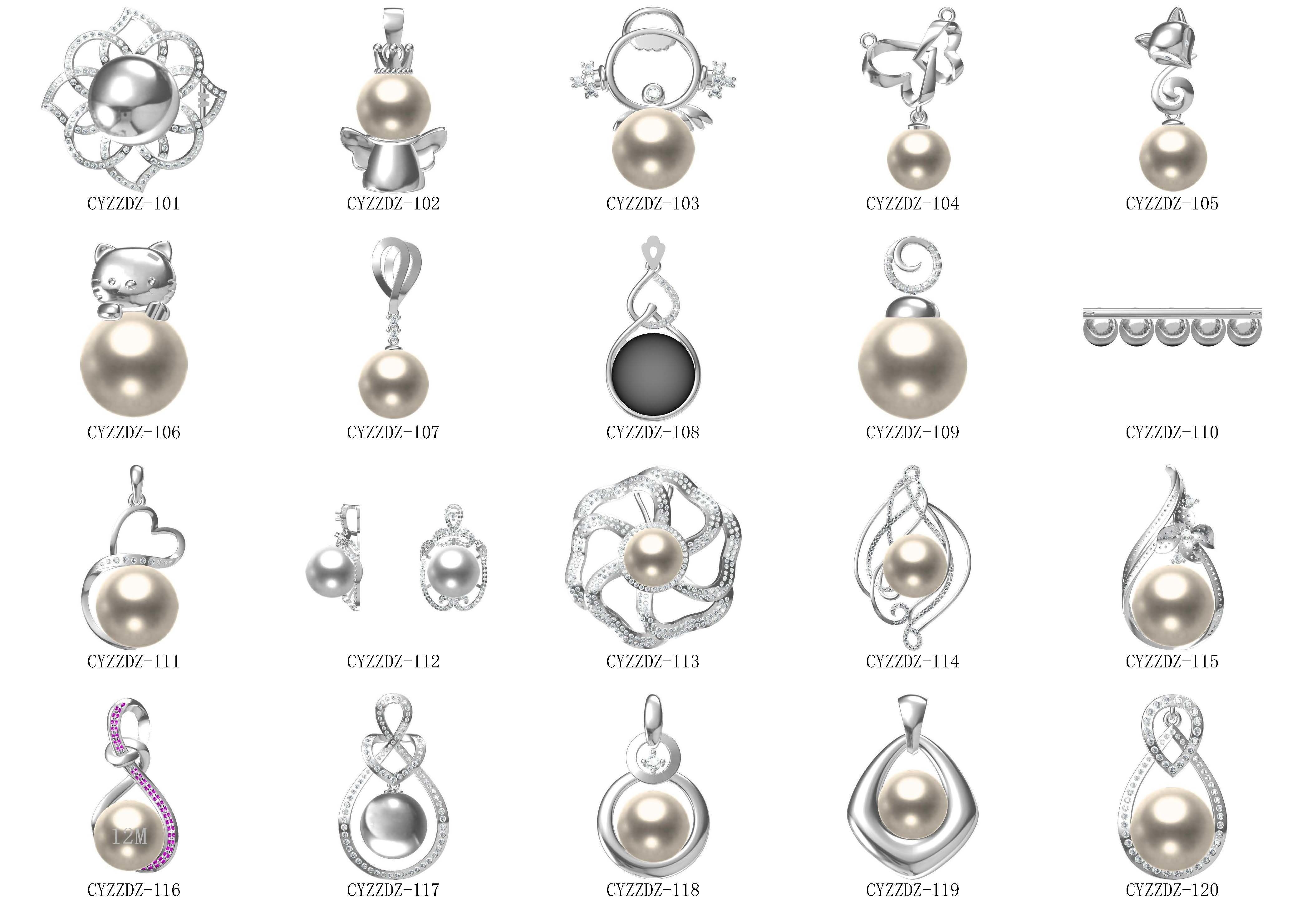 200 Pearl Pendant Jewelry Bulk Collection 3D print model 3D print model_5
