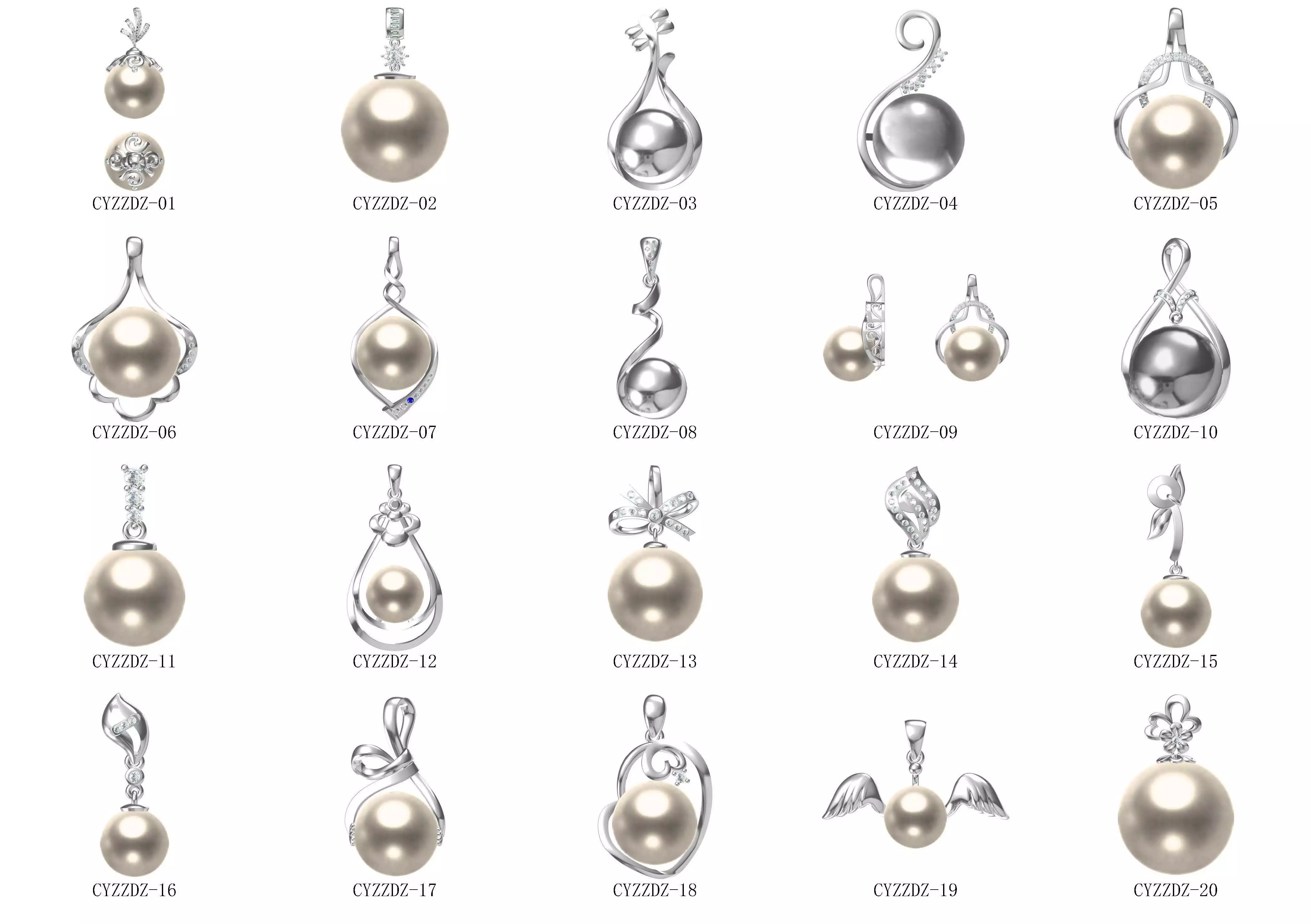 200 Pearl Pendant Jewelry Bulk Collection 3D print model 3D print model_0