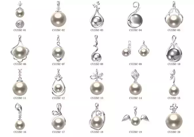 200 Pearl Pendant Jewelry Bulk Collection 3D print model