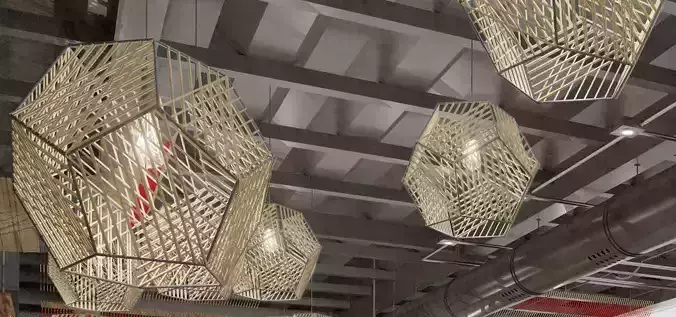 Hexagonal string lamp