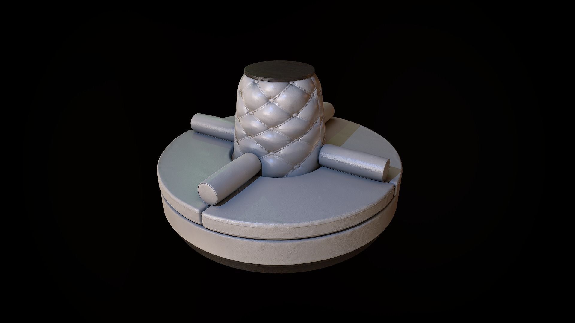 Luxurious Round Seat Low-poly 3D model_4