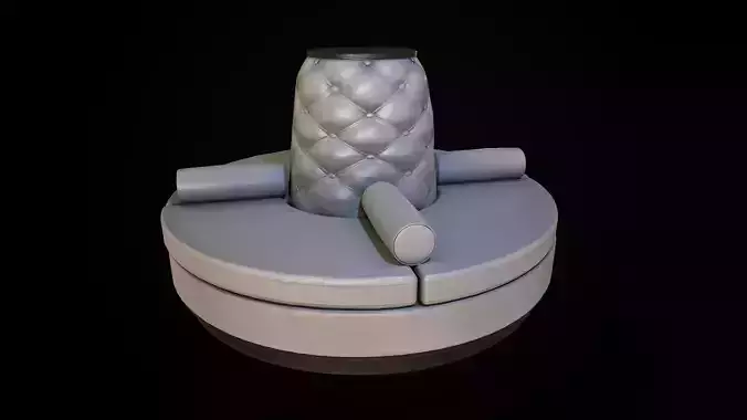 Luxurious Round Seat Low-poly 3D model