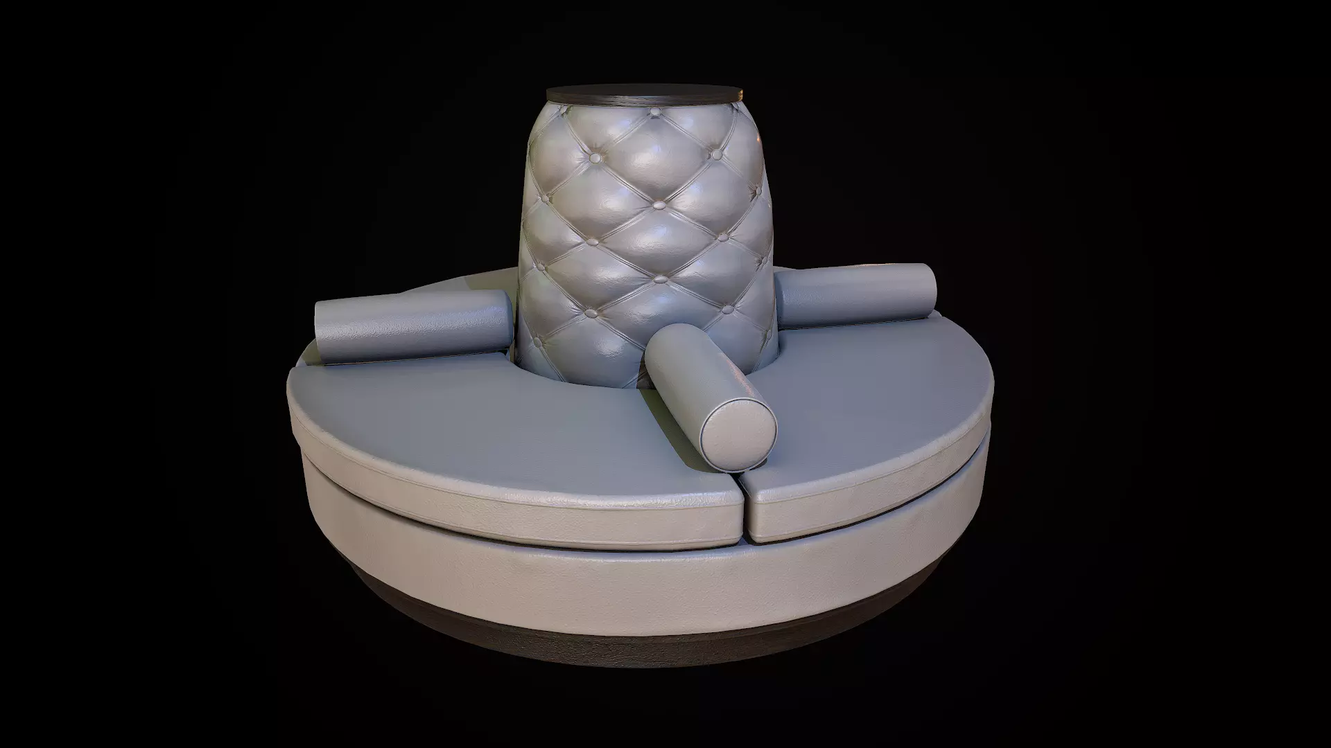 Luxurious Round Seat Low-poly 3D model_0