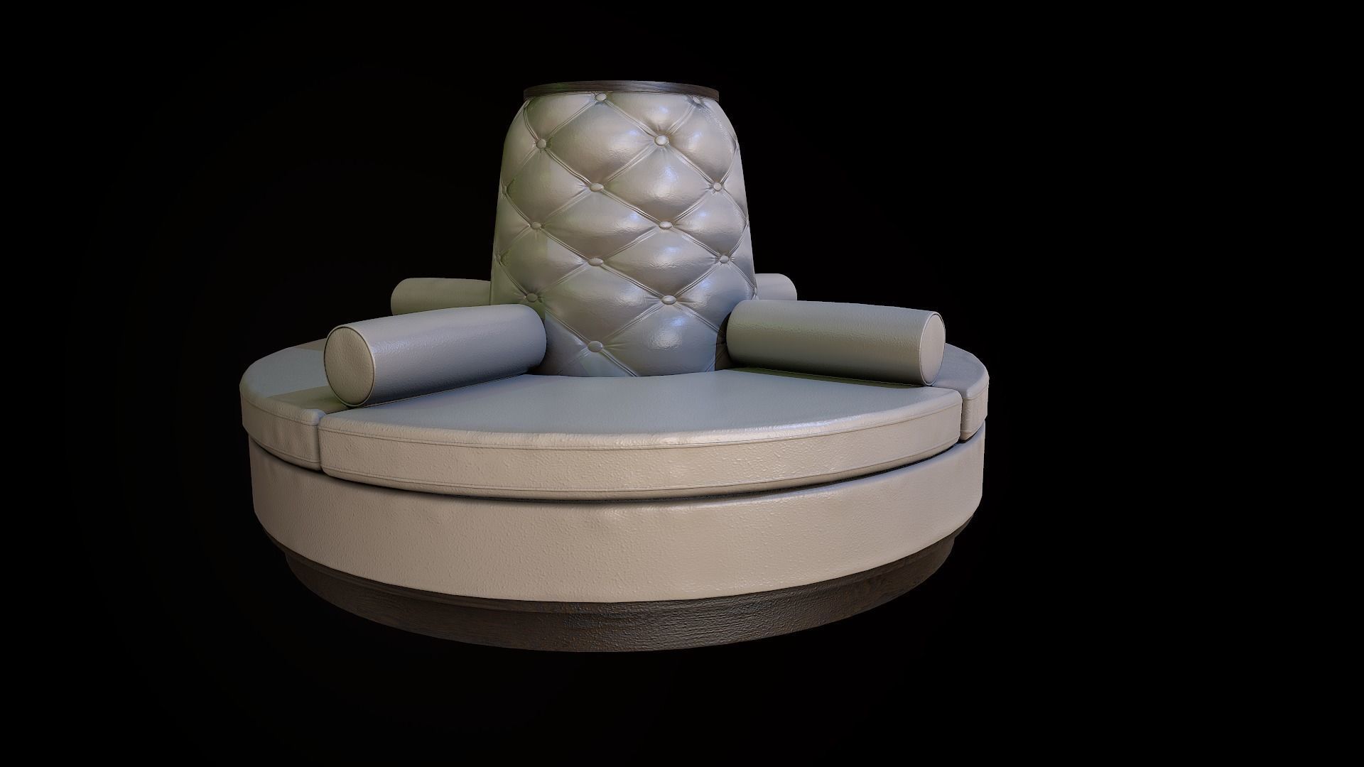 Luxurious Round Seat Low-poly 3D model_2