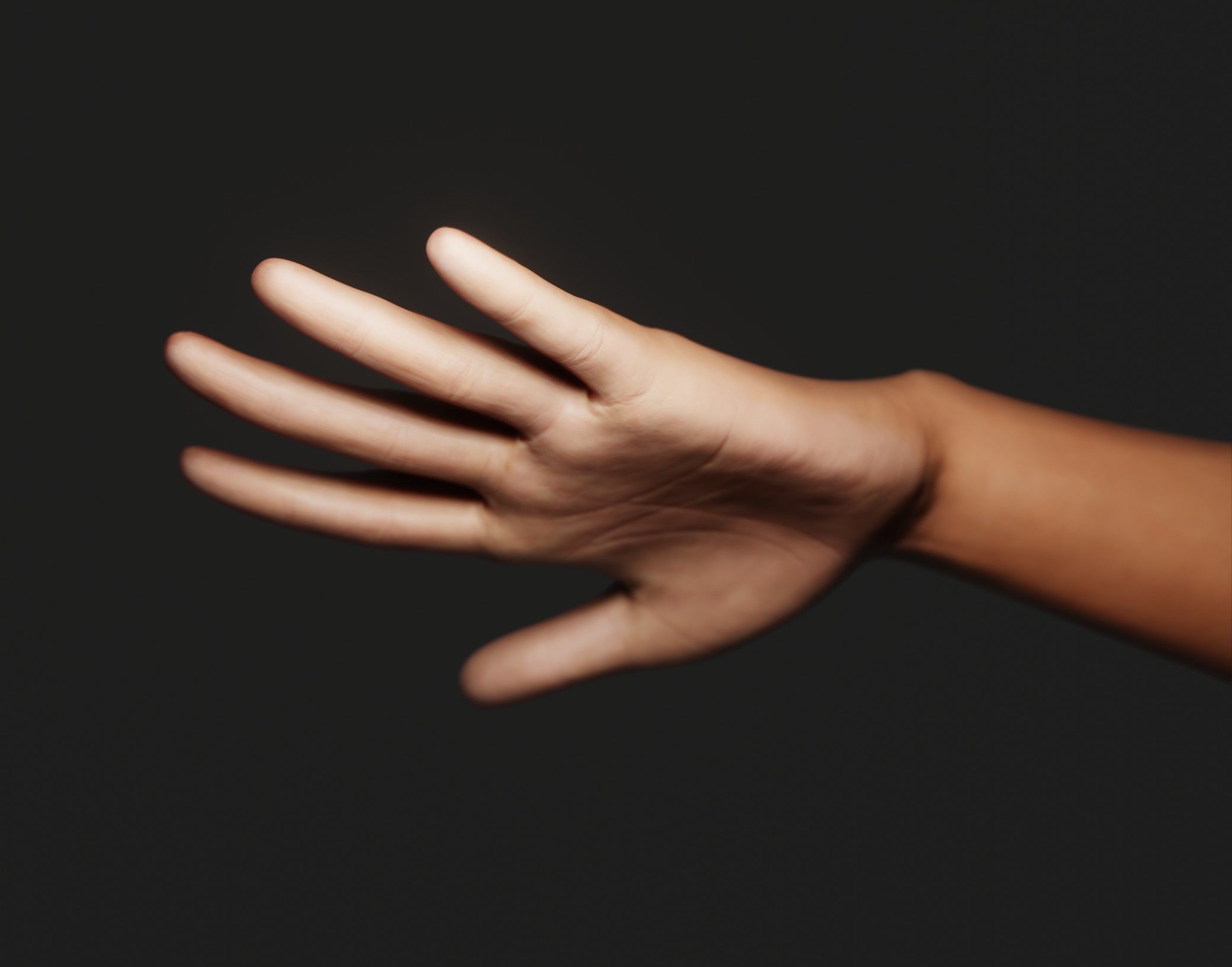 Female Left Hand Rigged Low-poly 3D model_17