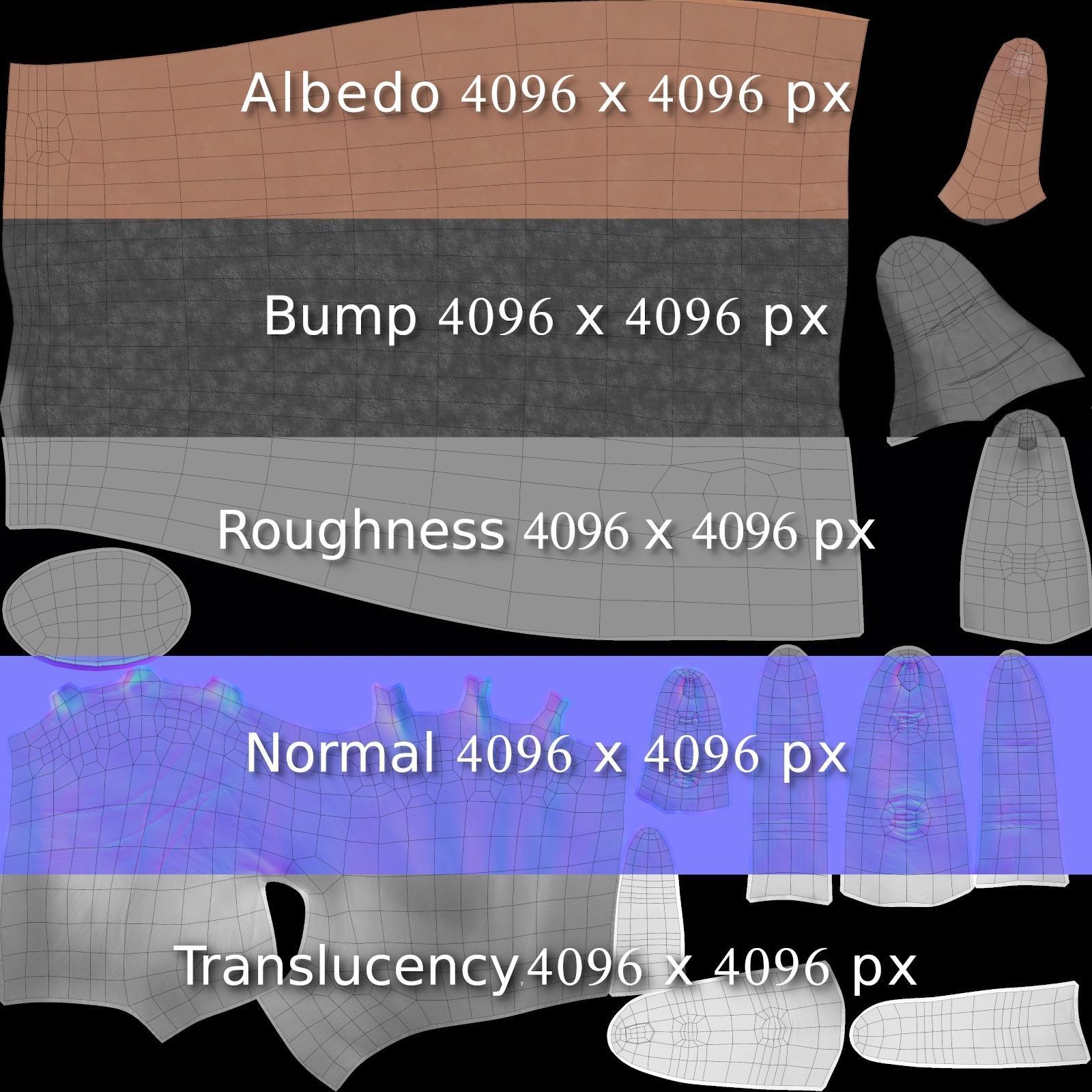 Female Left Hand Rigged Low-poly 3D model_27