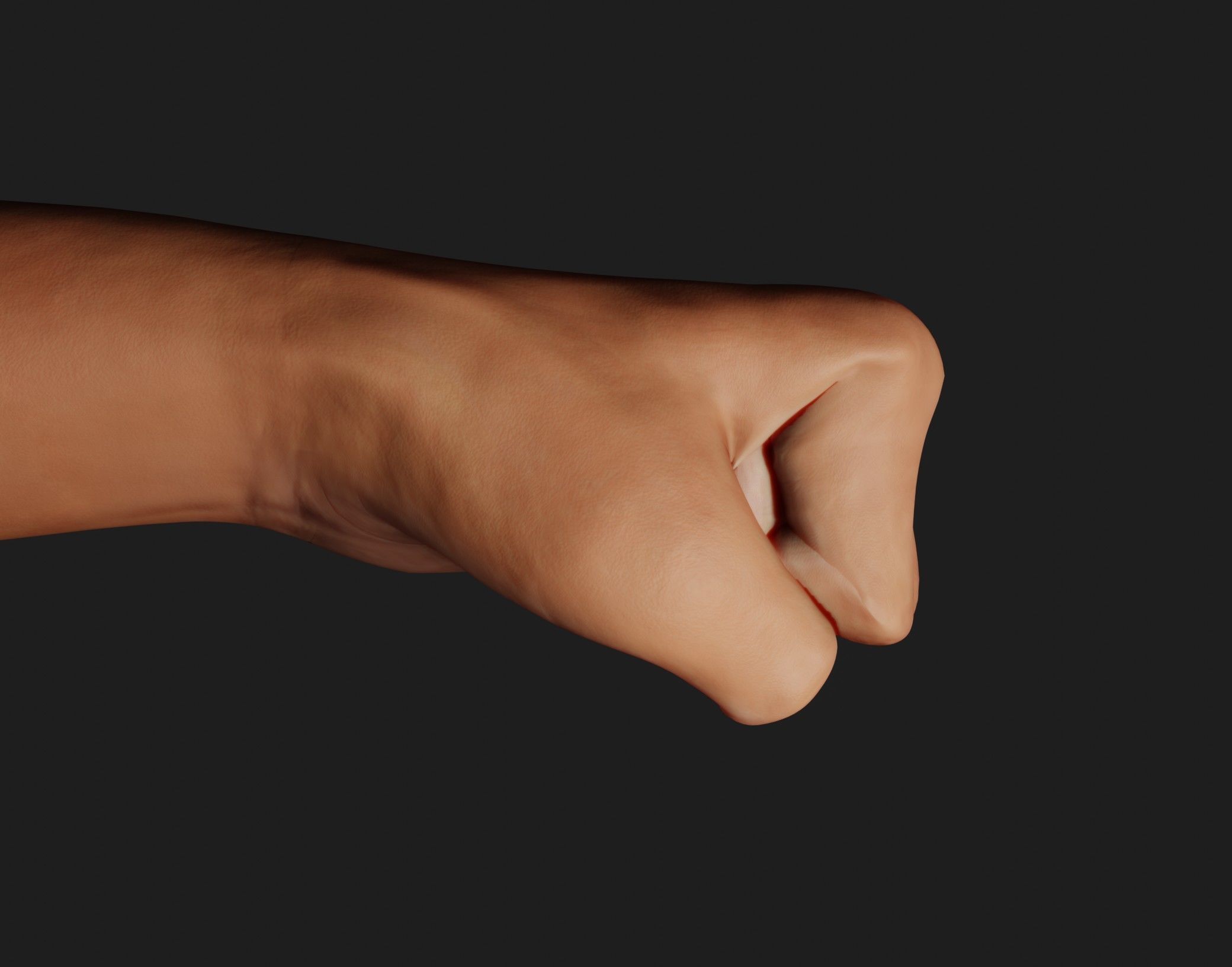 Female Left Hand Rigged Low-poly 3D model_11