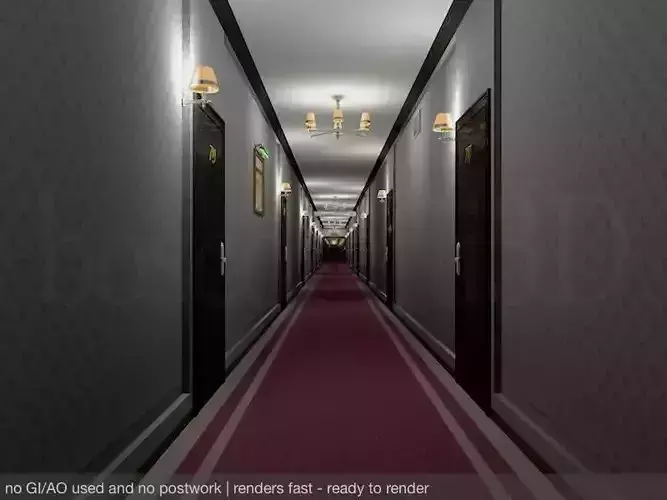 Fancy Hotel Corridor Ready to Render