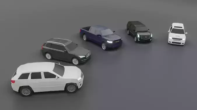 SUV low-poly pack 3D models  Low-poly 3D model